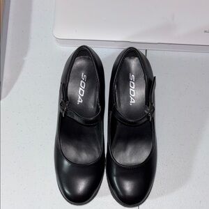 Soda Black Heels Sleek Mary Jane Style
